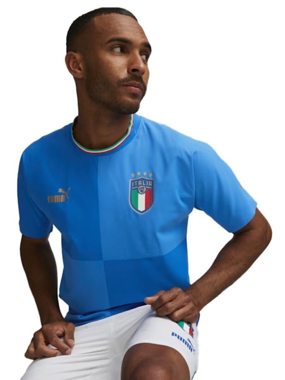 Puma Italy Men’s Home Authentic Jersey World Cup 2022 Blue Size Large